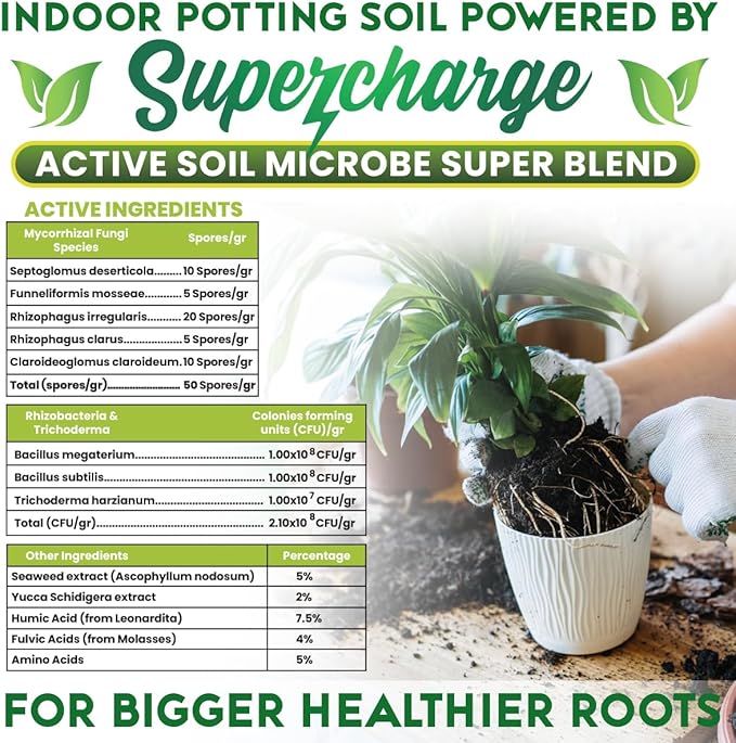 Organic Potting Soil for Indoor Plants. Boost House Plant Growth for Monstera, Fiddle Leaf, Money Tree, Pothos, Snake Plant, Aroid, Flowers, Herbs, Veggies, & More, Smart Grower 3 LB Ready to Plant