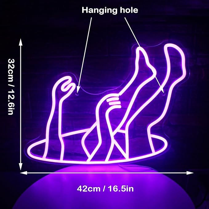 WLHOPE Falling Man Neon Sign Falling into Hole Neon Light Purple LED Neon Signs for Wall Decor USB Drop Into Neon Light Signs for Bedroom Home Bar Man Cave Game Room Party,Gift for Boys
