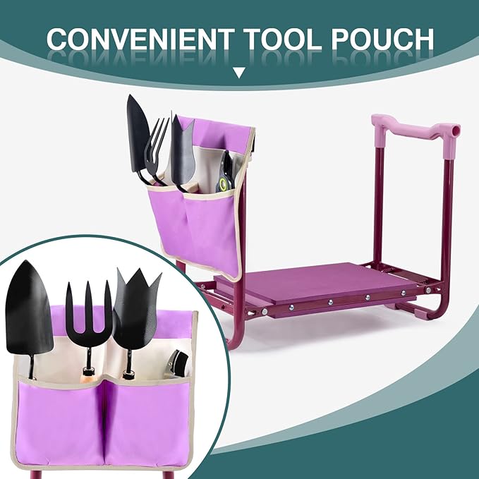 Foldable Garden Kneeler and Seat，Portable Garden Kneeler Stool - Heavy Duty Garden Bench, Resistant Garden Stool, Comfortable EVA Foam Cushion - Ideal for Women's Gardening， Camping...