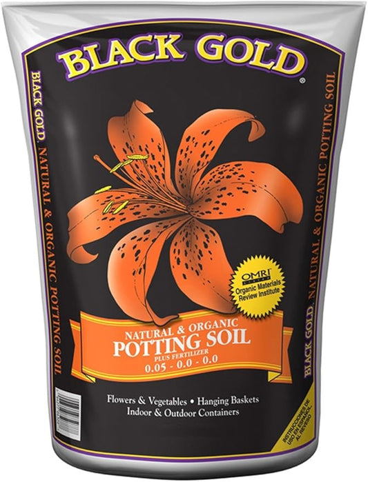 Black Gold Natural & Organic Potting Soil Plus Fertilizer 0.05-0.0-0.0 16qt