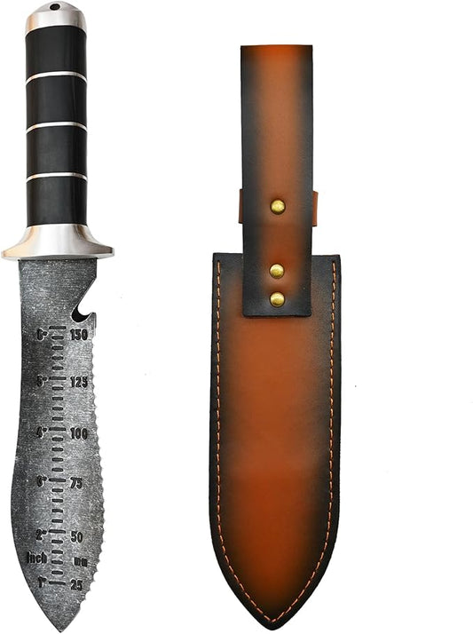 Hori Hori Garden Knife [Made in Japan] Heavy Duty Stainless Steel Japanese Hori Knife with Sheath Garden Tools for Weeding, Digging, Cutting, Pruning