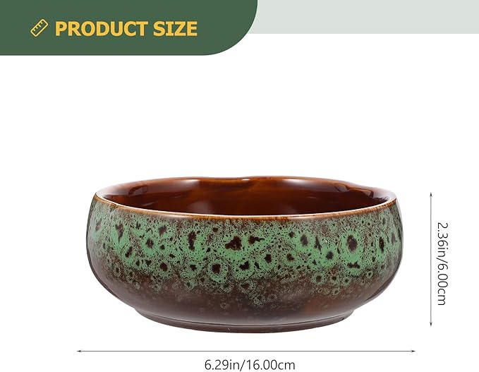 Happyyami Hydroponic Water Planter Pot Ceramic Succulent Bonsai Pot Water Lily Narcissus Planting Bowl Flowerpot Container Garden Decoration (Style b)