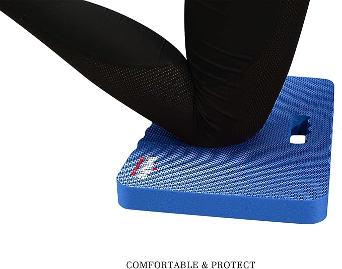 Extra Thick Kneeling Pad Comfy Foam Kneeler Mat Garden Knee Pad Cushion for Gardening Planting Yard Work Prayer Yoga Mechanic Exercise Workout Baby Bath 18 x 11 x 1.5 Inch Large Blue 2 Pack