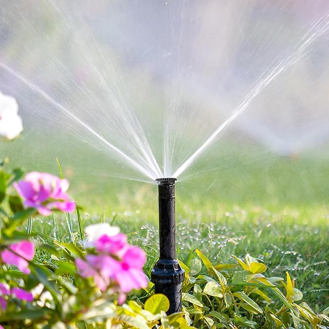 12 Pack Variable Arc Nozzle, Pop-up Sprinkler Heads Replacement Compatible with Most of 360 Degree Adjustable Pop Up Sprinklers Spray Head for Garden Lawn Irrigation (17AN)