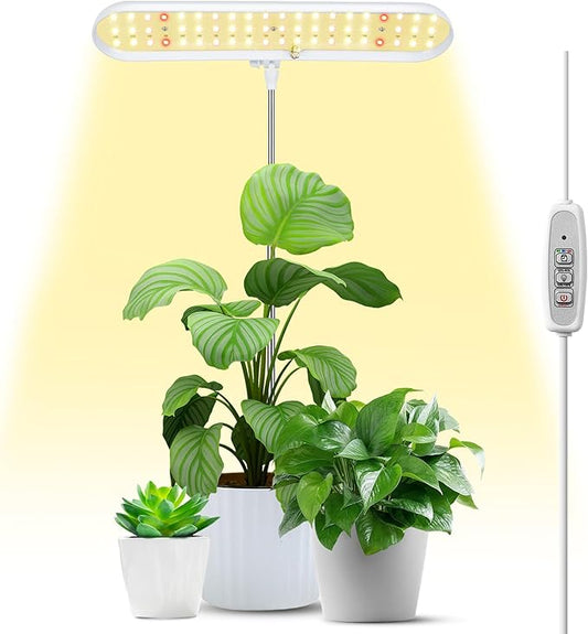 FOXGARDEN® Grow Light, Full Spectrum LED Grow Lamp, Plant Lights for Indoor，Auto Timer 4/8/12H, 4 Dimmable, Height Adjustable 8.5"-24", Growing Lights