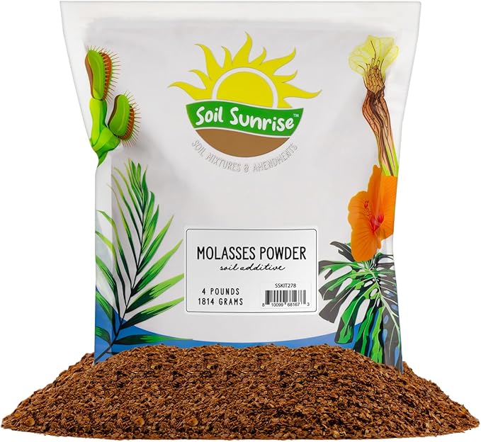 Dry Horticultural Molasses Powder (4 Pounds), Indoor/Outdoor Gardening Soil Amendment for Plants