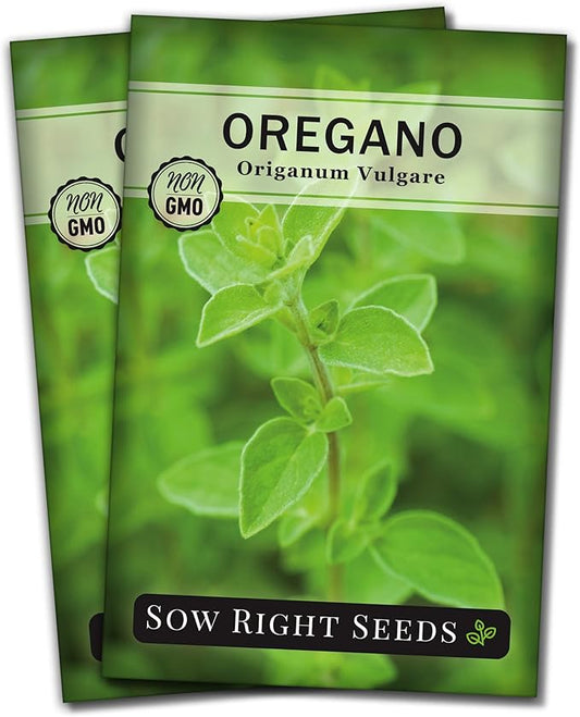 Sow Right Seeds - Oregano Seed for Planting - Non-GMO Heirloom- Instructions to Plant and Grow a Kitchen Herb Garden - Indoor or Outdoor - Gardening Gift - Produces Flavorful Leaves for Seasoning (2)