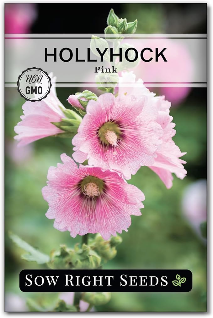 Sow Right Seeds - Collection of Pink Flower Seeds for Planting - Non-GMO Heirloom Packets with Instructions - Wonderful Rosy Blooms to Attract Pollinators - Cut and Come Again - Rare Varieties