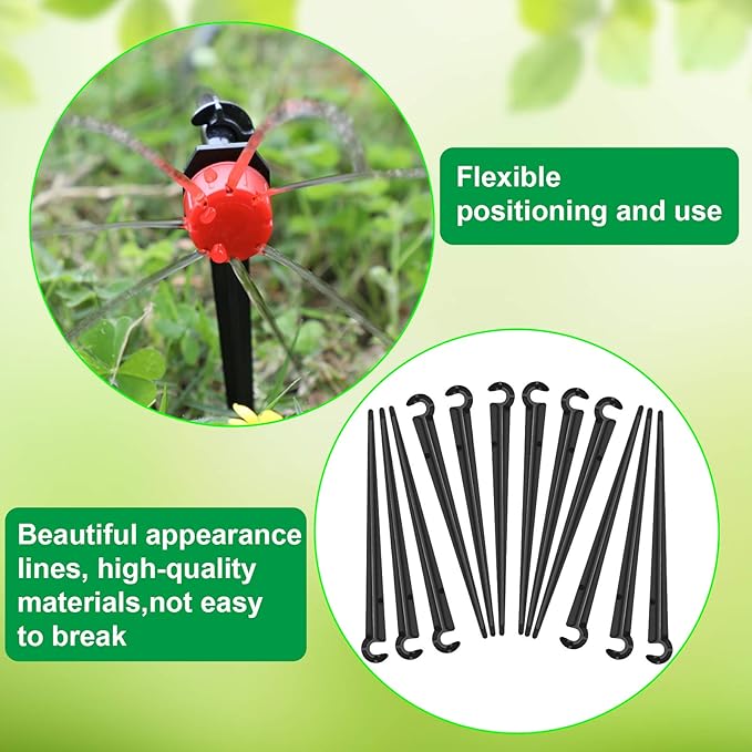 240 Pieces Irrigation Drip Support Stakes Tubing Hose Holder 1/4 Inch Tubing Support Holder for Vegetable Gardens Flower Beds Supplies