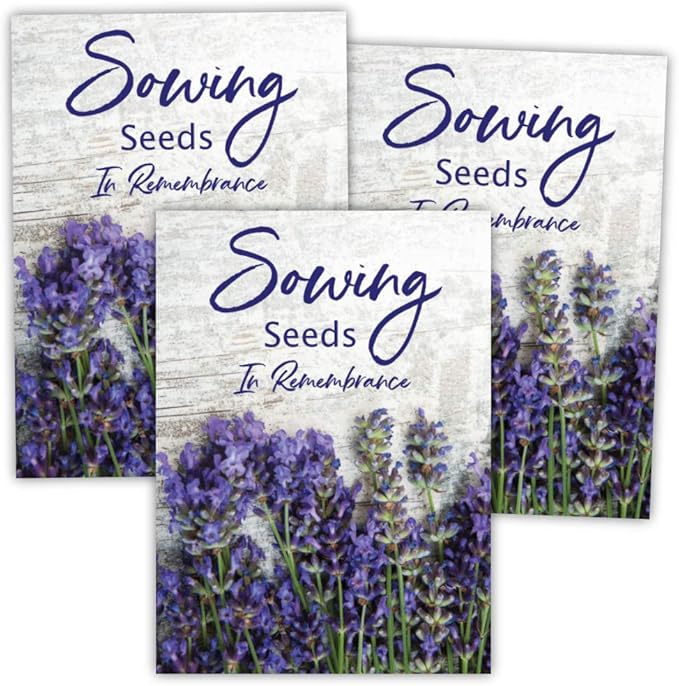 Seed Needs, Set of 20 Lavender Remembrance Seed Packet Favors (Packets are Already Filled) Great for Memorials, Funerals, Special Events or Baby Showers