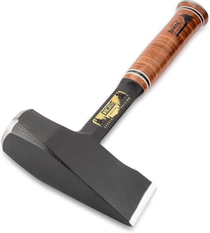 ESTWING Special Edition Fireside Friend - Leather 14" Wood Splitting Maul with Forged Steel Construction & Genuine Leather Grip