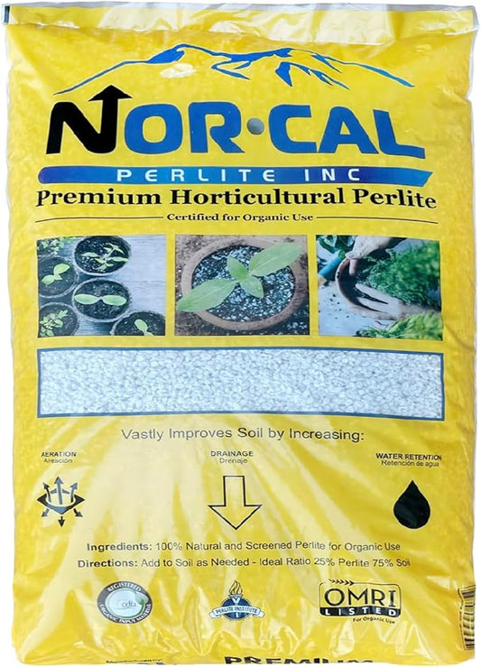 Norcal Perlite Horticultural Perlite Organic Certified Premium Screened Coarse – Garden Indoor Outdoor Plants – Soil Additive Better Aeration and Drainage - 2 Cubic Feet (62 Quarts) 1 Bag