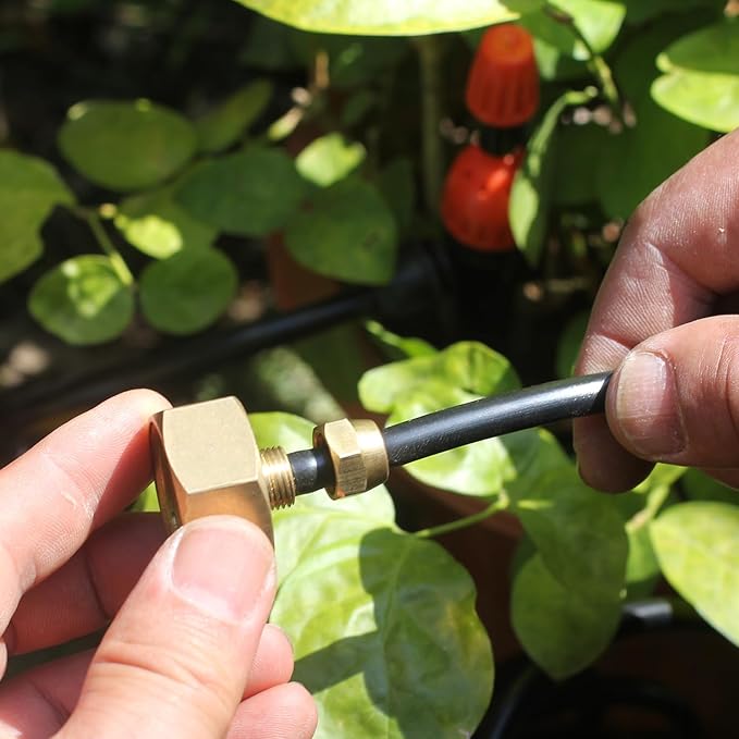 Garden Hose Drip irrigation Adapter,Brass 3/4"GHT Female Thread to 1/4 Water Hose drip irrigation fittings hose adapter (3 Set)