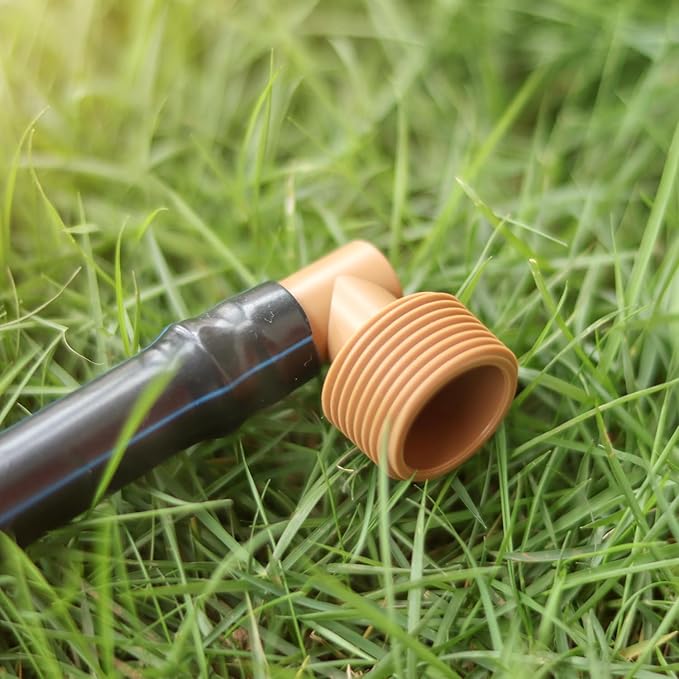 12 Pieces 1/2 Inch PVC to 1/2 Inch Drip Irrigation Adapter Fittings, 1/2" Male Pipe Thread(MPT) x 1/2" Drip Line Barbed Elbow Connectors 1/2-in PVC to 1/2-in Poly Tubing Adapter