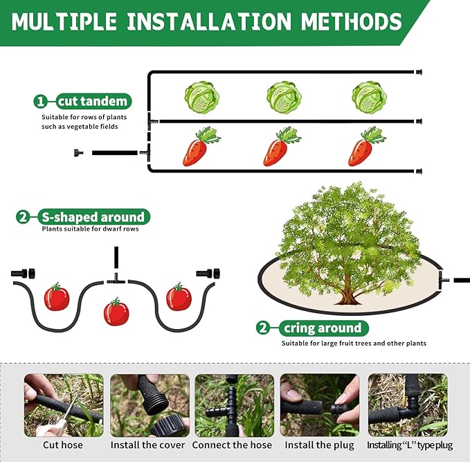 1/2’’ Soaker Hose for Garden 150 Ft, Soaker Hoses for Garden 150 Ft, Garden Soaker Hose 150 Ft Drip Hoses for Garden Drip Garden Hose Irrigation System (150 feet)