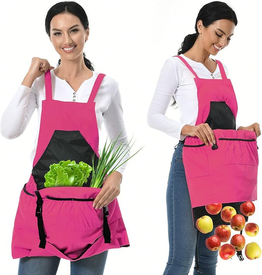 Gardening Apron,Unisex 8Oz Waterproof Canvas Garden Apron with Pockets for Harvesting, Gardening Gifts for Women