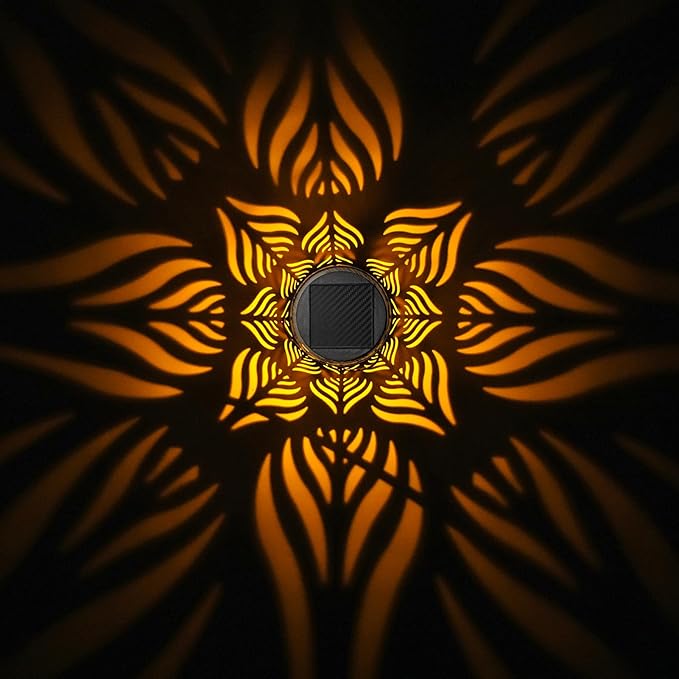 2 Pack Palm Leaves Solar Lantern, Solar Lights Outdoor Waterproof, Outside Hanging Lanterns Garden Lights for Yard Porch Decorative, Thanksgiving Birthday Mothers Day Gifts for Women Men Mom