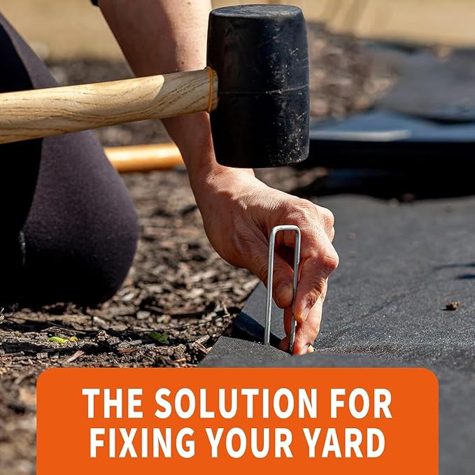 6 Inch Galvanized Landscape Staples - 100 Metal Garden Stakes for Gardening - 11 Gauge Anti-Rust Heavy-Duty Ground Sod Pins Yard Stakes for Weed Barrier Fabric Irrigation Tubing Hose