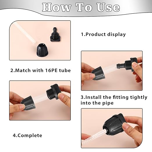 20 Pack 1/4 Inch Drip Irrigation Hose End Plug Fittings, Drip Tubing End Closure Cap, End Plugs for DripTubing Connectors, Lock Barbed End Cap Connectors for Garden Landscape System