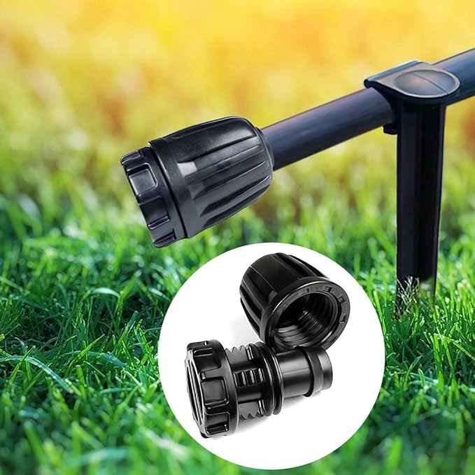 1/2 Inch Drip Irrigation Fittings End Caps, 10 Pack End Plugs for (1/2" ID x 0.6-0.63" OD)16mm DripTubing Connectors, Barbed Locked End Cap Connectors for Garden Watering System Drip Line