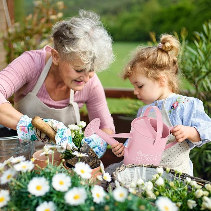 Nana Gifts,Gardening Gifts for Women, Best Nana Gifts,Gifts for Nana from Grandkids, Metal Watering Can for Indoor Plants,1/2 Gallon,Pink ﻿