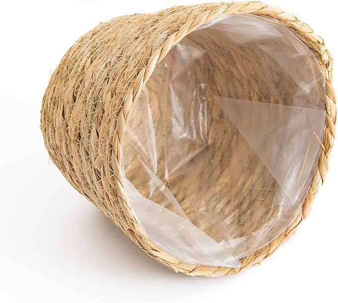 Plant Baskets for Indoor Plants, Seagrass Flower Plant Pots Cover Storage Basket for Organizing,9.8 inch,Brown Set of 3