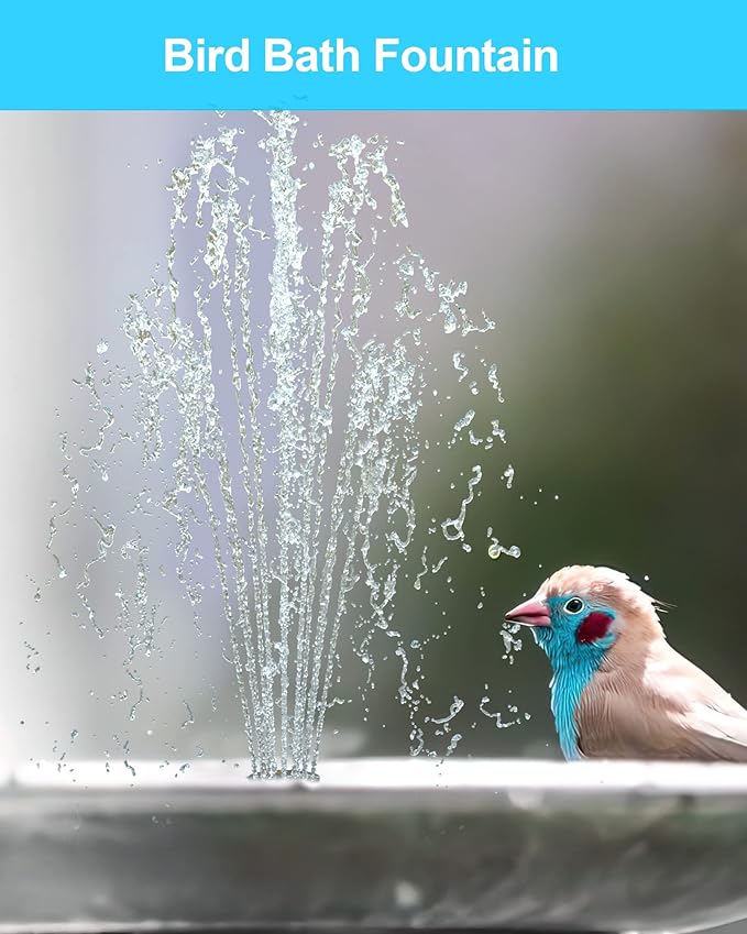 Biling Solar Water Pump for Bird Bath, 6.5W Solar Panel Kit Outdoor Solar Fountain with DIY 5ft Tubing for Small Ponds Garden and Pool