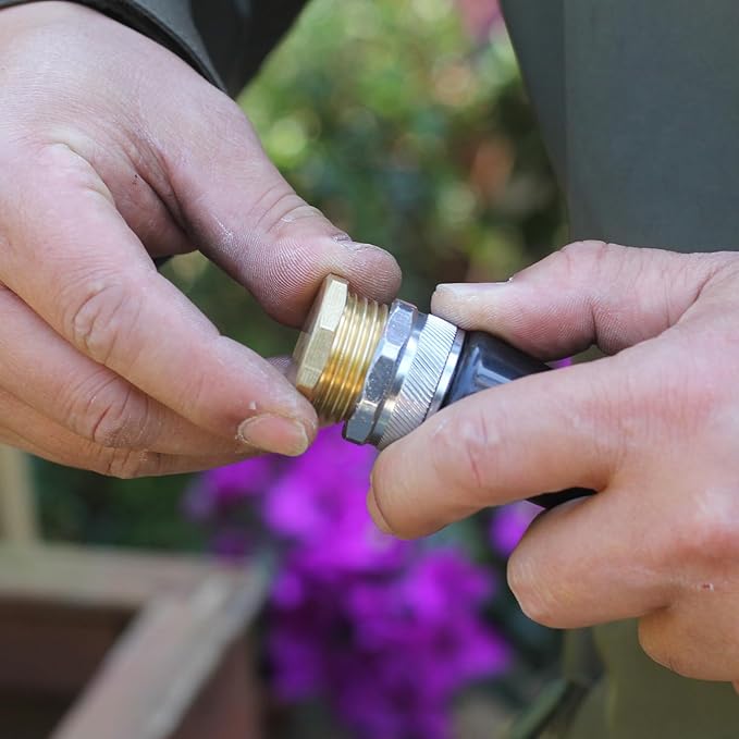 3/4" GHT Male Brass Pipe Plug Outer Garden Hose Male Threaded End Cap Plug Garden Irrigation Pipe Fittings Water Tubing Stopper （3 PCS）