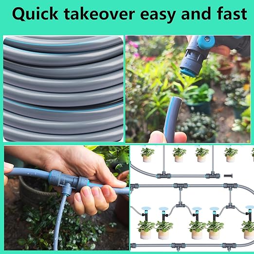 9/12mm Irrigation Main,65 Ft 1/2 Inch PE Dropper,for Garden Irrigation Systems,Yards,Lawns, Watering Equipment (20 m)