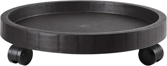 15.5 Inch Planter Caddies Rolling Saucer Caddy with Wheels, Heavy Duty Wheeled Stand for Potted Plant, Round Coaster Roller Base Tray with Casters, Flower Pot Dolly Holder for Indoor Outdoor
