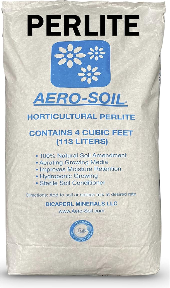 AeroSoil Perlite Horticultural Soil Additive – Potting Soil for Plants – Seed Starter - Coarse 4 CF & Hydro Crunch CB801 Coco Coir 2.5 Cubic Ft Block of Soiless Growing Media, Brown