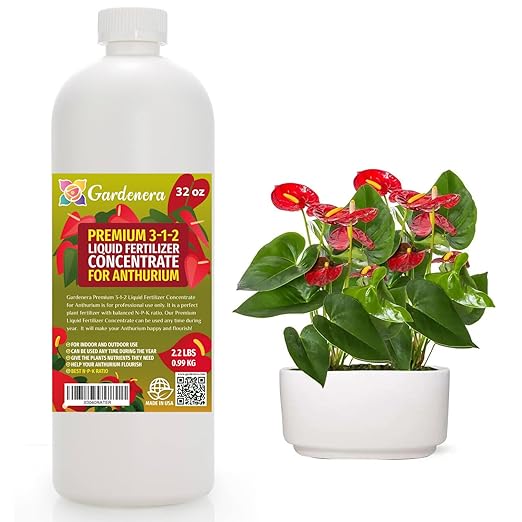Premium Liquid ANTHURIUM Fertilizer - 3-1-2 Concentrate for Indoor Plants and Flowers - Organic Plant Food - 32oz