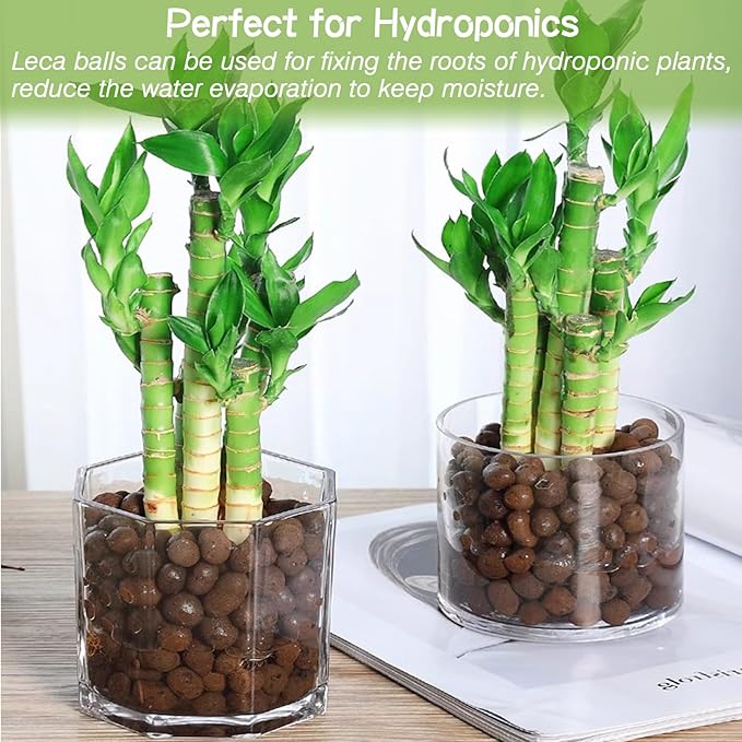 ZeeDix 13LBS Clay Balls for Plants, 4mm-16mm Expanded Clay Pebbles Natural Organic Orchid Growing Medium Clay Leca Balls for Indoor Plants, Hydroponic, Gardening, Orchids, Decoration, Aquaponics