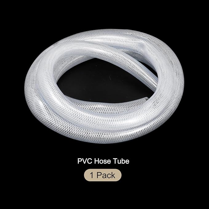 1" x 1 1/4" Braided Clear Plastic PVC Tubing 10ft High Pressure Flexible Reinforced Vinyl Tube, [for Garden Irrigation, Water Hose, Fish Tank, Water Transfer] - 25.4x31.8mm