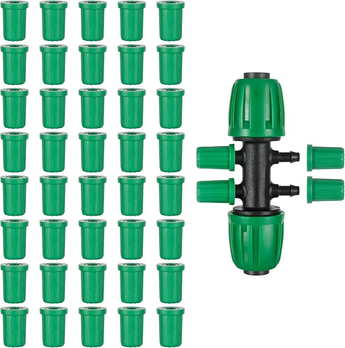 1/4 Barb Connector Plug Cap, Rubber Plug Fitting for 1/4 Hose Irrigation System(40PCS/Pack)
