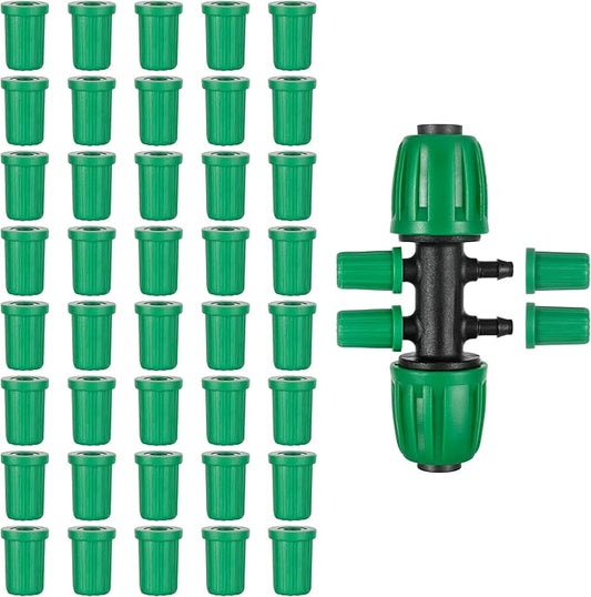 1/4 Barb Connector Plug Cap, Rubber Plug Fitting for 1/4 Hose Irrigation System(40PCS/Pack)