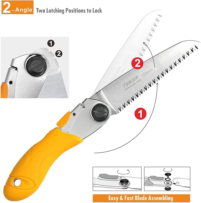 Folding Pruning Hand Saw 5 Inch Camping Wood Mini Small Saw Garden Tree Saw Japanese Pull Razor Teeth Saw Durable for Wood Branches Bone Camping with SK-5 Steel Blade.