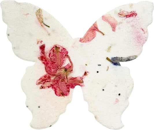 50 pcs Large Pink Butterflies – Plantable Seed Paper for Weddings, Gifts, and Life Events (#17s)