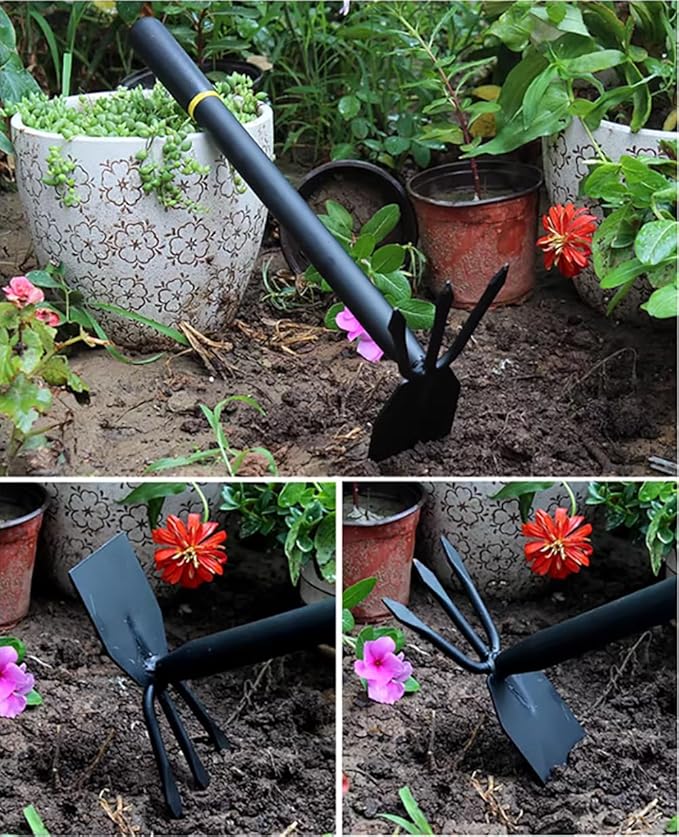 Hoe and Cultivator, Hoe Garden Tool, Hand Cultivator Garden Tool, Thickened Manganese Steel, Garden Hoe for Weeding, Planting, Loosening Soil, Digging