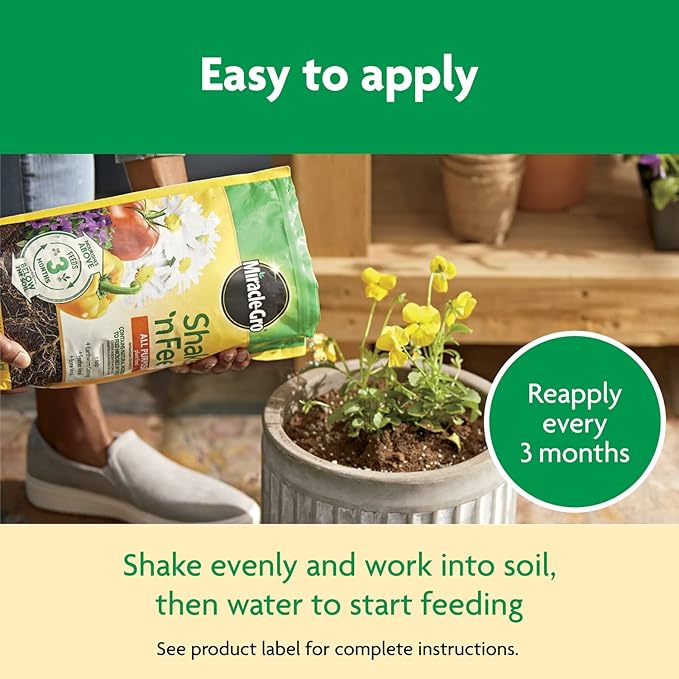 Miracle-Gro Shake 'N Feed All Purpose Plant Food, For In-Ground and Container Plants, Feeds for up to 3 Months, 8 lbs.