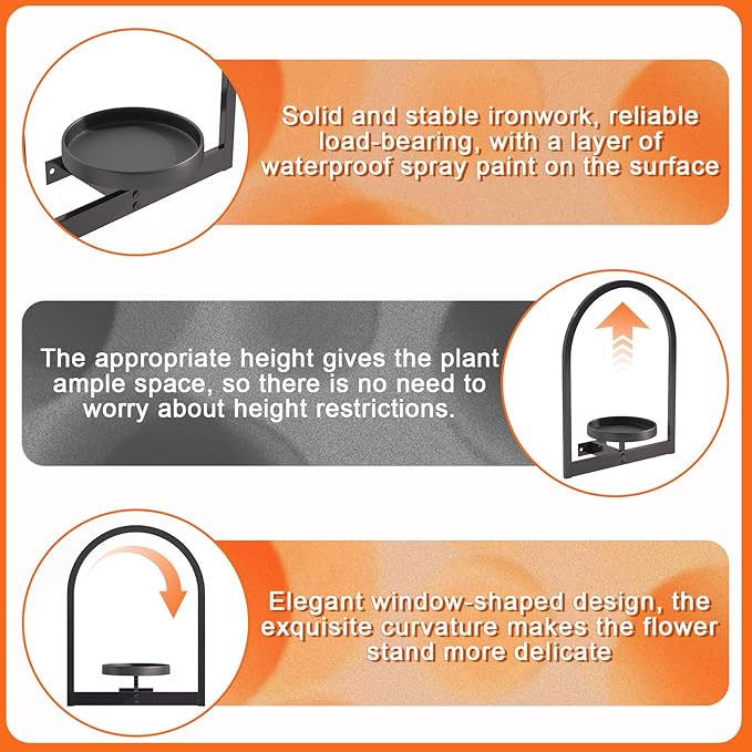 Wall Plant Holder, Wall Planters for Indoor Plants, Wall Mounted Plant Holder for Home Decor, Metal Plant Wall Shelf Plant Frames Wall Decor (3 Pack)