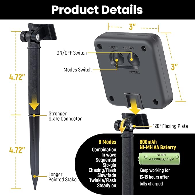 Solar String Lights for Outside, 2 Pack 200 Led Solar Christmas Lights Outdoor Waterproof 82ft Solar Fairy Lights 8 Lighting Mode Solar String Lights Idea for Garden,Courtyards,Trees(Warm White)