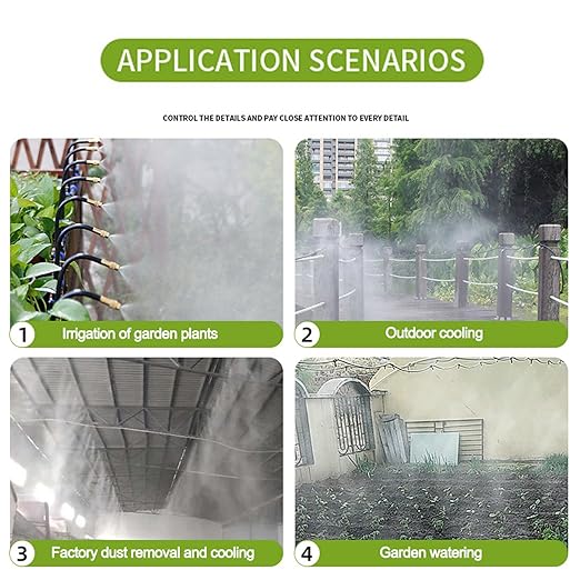 Drip Irrigation Kit,Automatic Garden Watering System with New Quick Connectors and 360-degree Bending Dropper Atomizing Nozzles for Watering System for Garden Plant Lawn Patio. (15 Nozzles)