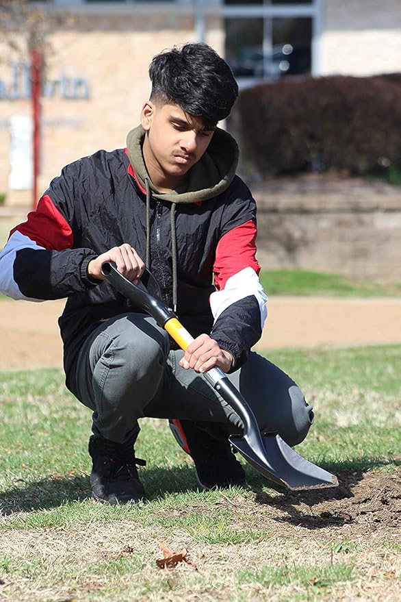 Ashman Short Handle Transfer Shovel (6 Pack) Kids Beach Shovel, Shovel for Digging 27-inch with Sturdy Blade, Small Garden Shovel, Kids Snow Shovel, Shovels for Gardening with D- Handle Gardening Tool