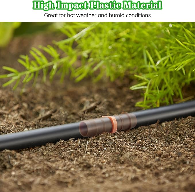 36 Pieces Drip Irrigation Kit：Drip Irrigation Parts for 1/2 Inch Drip Irrigation Tubing with 17mm 0.600" ID Drip Barbed Connectors Including 12 Couplings 10 Tees 6 Elbows 6 Plugs 2 Crosses