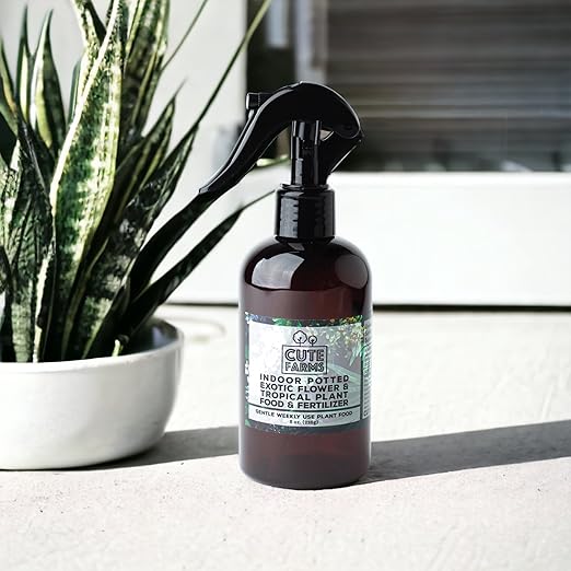 Cute Farms Indoor Potted Exotic Flower & Tropical Plant Fertilizer | Gentle Weekly Use Formula Plant Food (Two - 8 oz. Spray Bottles)