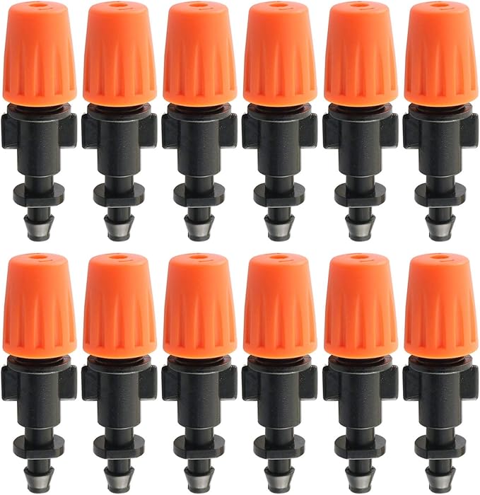 DGZZI Drip Irrigation Misting Nozzles 12PCS Adjustable Garden Sprinkler Head Atomizer