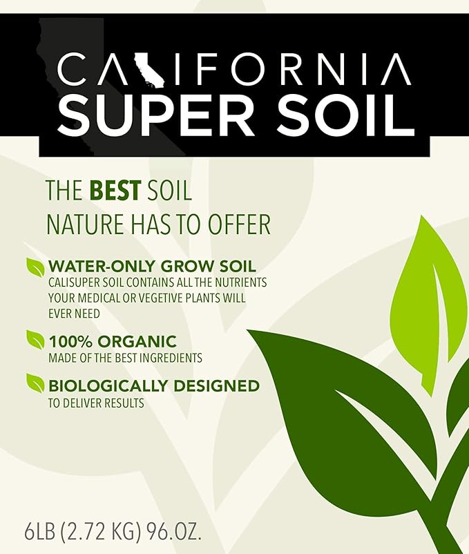 California Hot Soil Premium 100% Organic Super Soil Kit, 18+ Nutrient Blend - No Need for Nutrients or Plant Food Ever - Includes (2) 6 Lbs Bag of CaliHotSoil, (4) 3-Gallon Pots, (5) Rapid Rooters