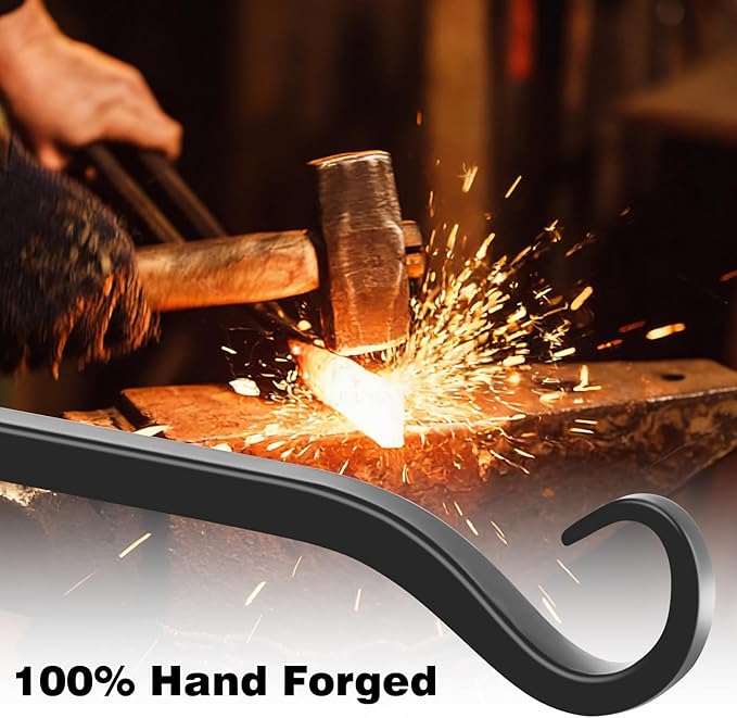 Gtongoko 2 Pack 8 Inch Metal Plant Hangers Wall Hooks for Hanging Plant Brackets, Outdoor Hooks for Hanging Bird Feeders, Flower Baskets, Lanterns, Wind Chinme, Solar Lamps