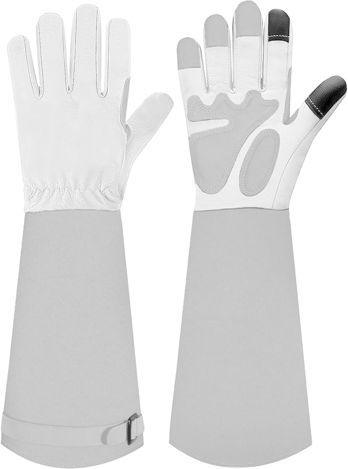 Long-Gardening-Gloves for Women/Men - Thorn Proof Rose Pruning Gloves Heavy Duty Gauntlet-L